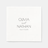 Wedding Chic Black Script Paper Napkin Serviette (Vorderseite)