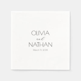 Wedding Chic Black Script Paper Napkin Serviette