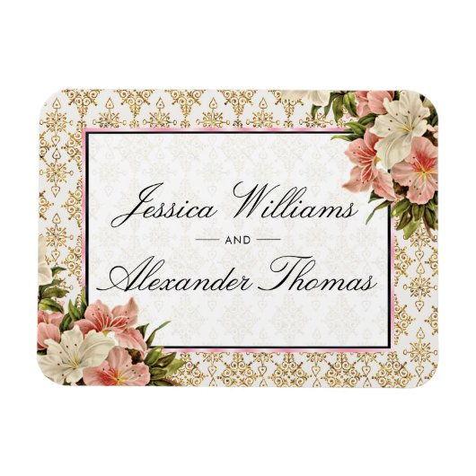Wedding Chic-Frühlings-Blumenstrauß-u. Magnet (Horizontal)