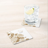 Wedding Chic Monogram Rechteckiger Pappuntersetzer (Vor Ort)