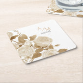 Wedding Chic Monogram Rechteckiger Pappuntersetzer (angewinkelt)