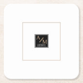 Wedding Chic Monogram Rechteckiger Pappuntersetzer (Vorderseite)