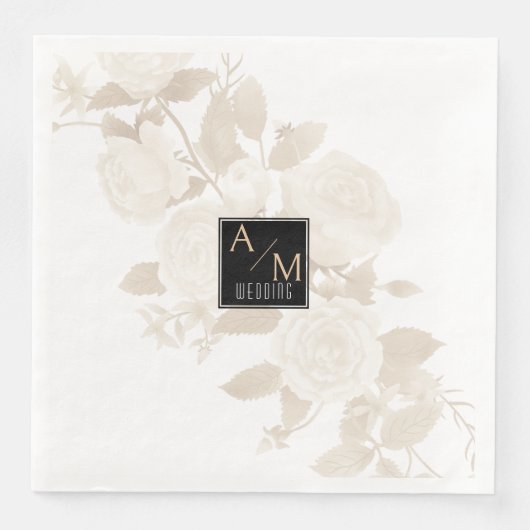 Wedding Chic Monogram Serviette (Vorderseite)
