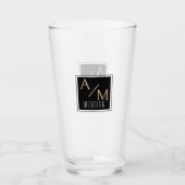 Wedding Chic Monogram White Glas (Vorderseite)