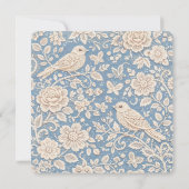 Wedding Chinoiserie Bird and Flower Pattern Einladung (Rückseite)