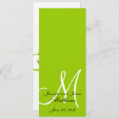 Wedding Church Program Monogram Apple Green White Programm (Vorne/Hinten)
