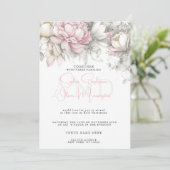 Wedding | Classic Modern Ivory and Blush Floral Einladung (Stehend Vorderseite)