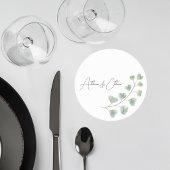 Wedding Coaster with Eucalyptus Leaves Runder Pappuntersetzer