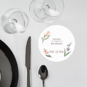 Wedding Coaster with Romantic Botanical Design Runder Pappuntersetzer