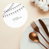 Wedding Coaster with String Lights Runder Pappuntersetzer