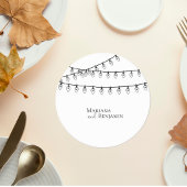 Wedding Coaster with String Lights Runder Pappuntersetzer