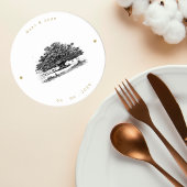 Wedding Coaster with Warm Bokeh Lights Runder Pappuntersetzer