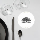 Wedding Coaster with Warm Bokeh Lights Runder Pappuntersetzer