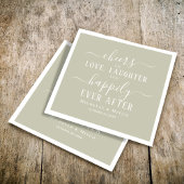 Wedding Cocktail Cheers Typografie Sage Green Serviette
