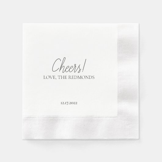 Wedding Cocktail Napkin Serviette (Vorderseite)