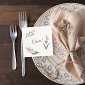 Wedding Cocktail Napkin with Botanical Design Serviette