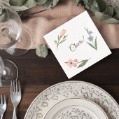 Wedding Cocktail Napkin with Botanical Design Serviette