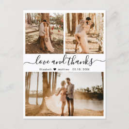 Wedding Collage Liebe und vielen Dank an Sie Postkarte