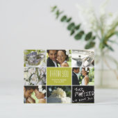 Wedding Collage Vielen Dank Postcard - Chartreuse Postkarte (Stehend Vorderseite)