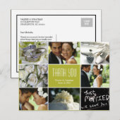 Wedding Collage Vielen Dank Postcard - Chartreuse Postkarte (Vorne/Hinten)