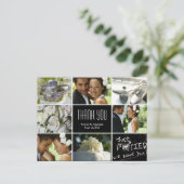 Wedding Collage Vielen Dank Postcard Postkarte (Stehend Vorderseite)