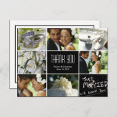 Wedding Collage Vielen Dank Postcard Postkarte (Vorne/Hinten)