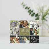 Wedding Collage Vielen Dank Postcard - Sage Postkarte (Stehend Vorderseite)