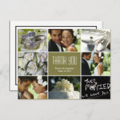 Wedding Collage Vielen Dank Postcard - Sage Postkarte (Vorne/Hinten)