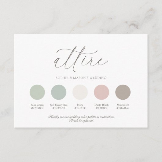 Wedding Color Palette Guide Einladung (Vorderseite)