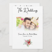 Wedding Colorful Red Shades Flowers Bouquet Einladung (Vorne/Hinten)