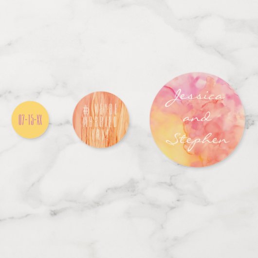 Wedding Confetti Frische Blume Gelbe Magentas Konfetti (Vorderseiten)