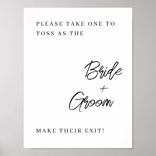 Wedding Confetti Toss Sign - einfach elegant Poster (Vorne)