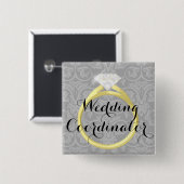 Wedding Coordinator Bridal Wedding Party Name Tag Button (Vorne & Hinten)