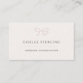 Wedding Coordinator Pink Bow Visitenkarte (Vorderseite)