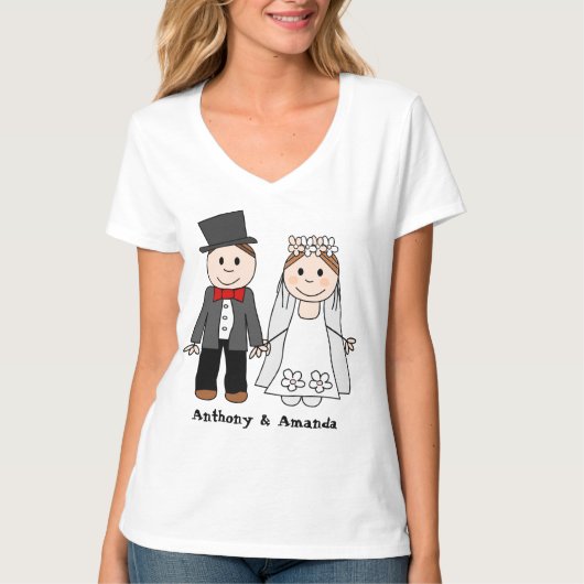 WEDDING COUPLE, Braut und Bräutigam T-Shirt (Vorderseite)
