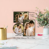 Wedding Couple Custom Foto Collage Mr. Kisses Acrylschild (Hochzeit)