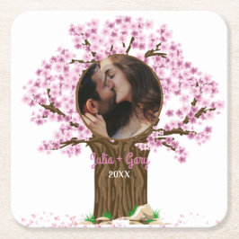 Wedding Couple Custom Foto Rechteckiger Pappuntersetzer