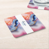 Wedding Couple Custom Foto Rechteckiger Pappuntersetzer (angewinkelt)