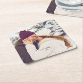 Wedding Couple Custom Foto Rechteckiger Pappuntersetzer (angewinkelt)