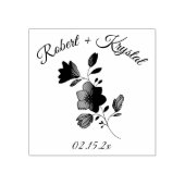 Wedding Couple Floral Gummistempel (Prägung)