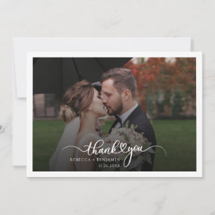 Wedding Couple Foto Script Mr. and Mrs. Dankeskarte