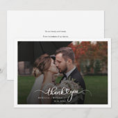 Wedding Couple Foto Script Mr. and Mrs. Dankeskarte (Vorne/Hinten)