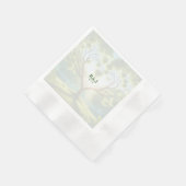 Wedding Couple Green Monogram Serviette (Ecke)
