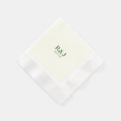 Wedding Couple Green Monogram Serviette (Ecke)