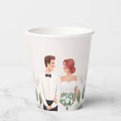 Wedding Couple Illustration Paper Cup Pappbecher (Vorderseite)