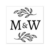 Wedding Couple Monogram Elegant Botanical Permastempel (Design)