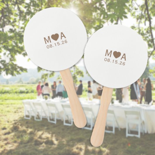 Wedding Couple Monogram Fächer