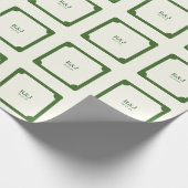 Wedding Couple Monogram Green Geschenkpapier (Ecke)