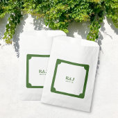 Wedding Couple Monogram Green Geschenktütchen