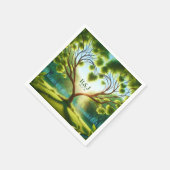 Wedding Couple Monogram Green Napkin Serviette (Ecke)